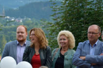 Andreas Hundhausen (Stadtbürgermeister), Sabine Bätzing-Lichtenthäler (Ministerin für Soziales und Arbeit), Angelika Buske (VG-Bürgermeisterkandidatin), Jens Stötzel (VG-Bürgermeister in Kirchen)